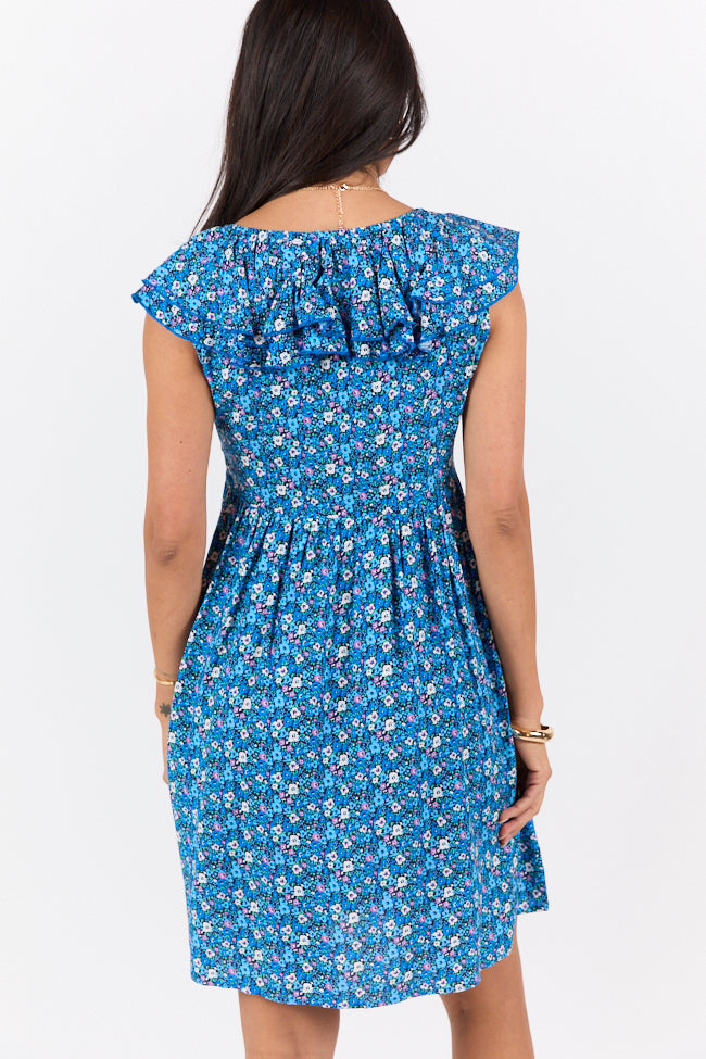 Blooming Blues Floral Mini Dress FINAL SALE - Image 4
