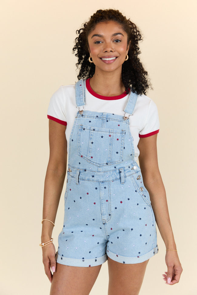Common Ground Relaxed Fit Star Embroidered Cuffed Overalls FINAL SALE - Image 6