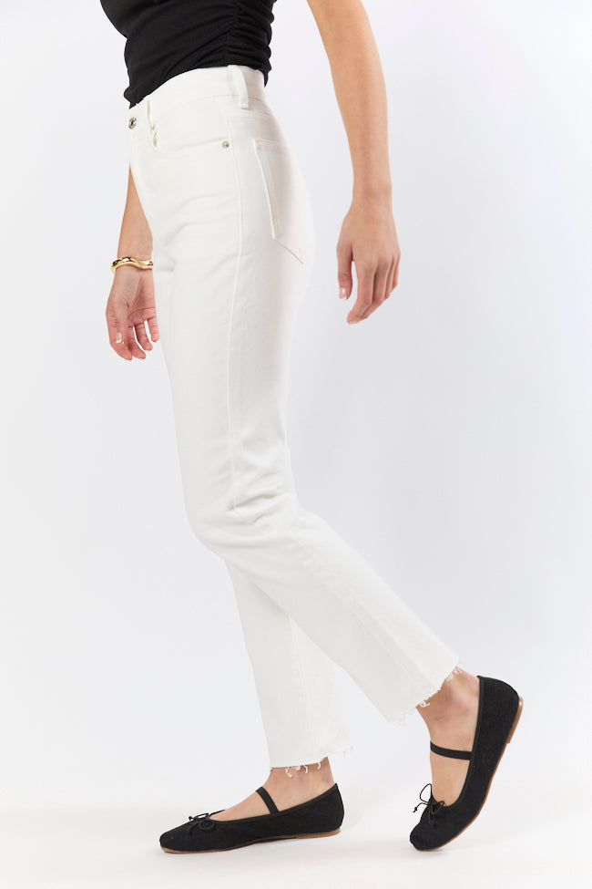Westin White Straight Leg Raw Hem Jeans FINAL SALE - Image 3