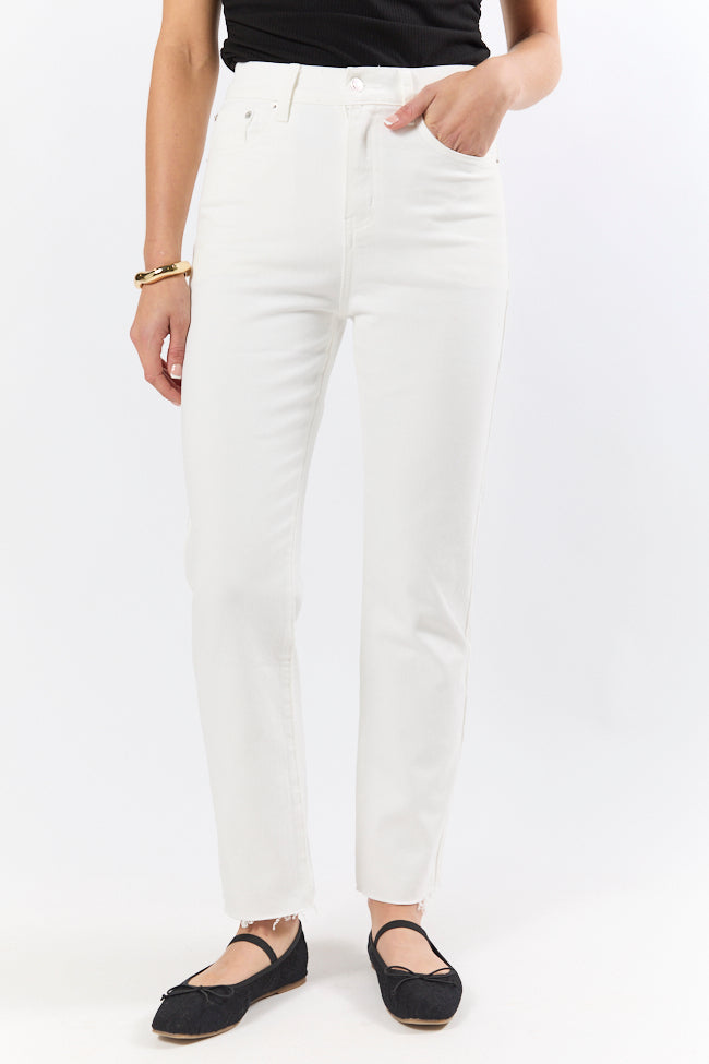 Westin White Straight Leg Raw Hem Jeans FINAL SALE