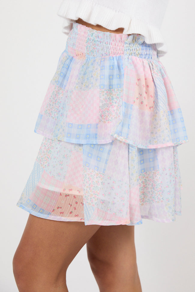 Breezy Multi Pattern Print Tiered Skort FINAL SALE - Image 3