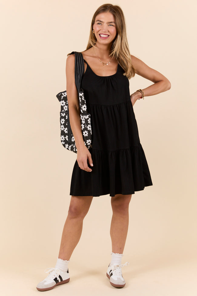 Dockside Drinks Black Mini Tiered Knit Dress FINAL SALE - Image 2