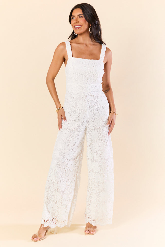 Pure Elegance White Lace Jumpsuit FINAL SALE