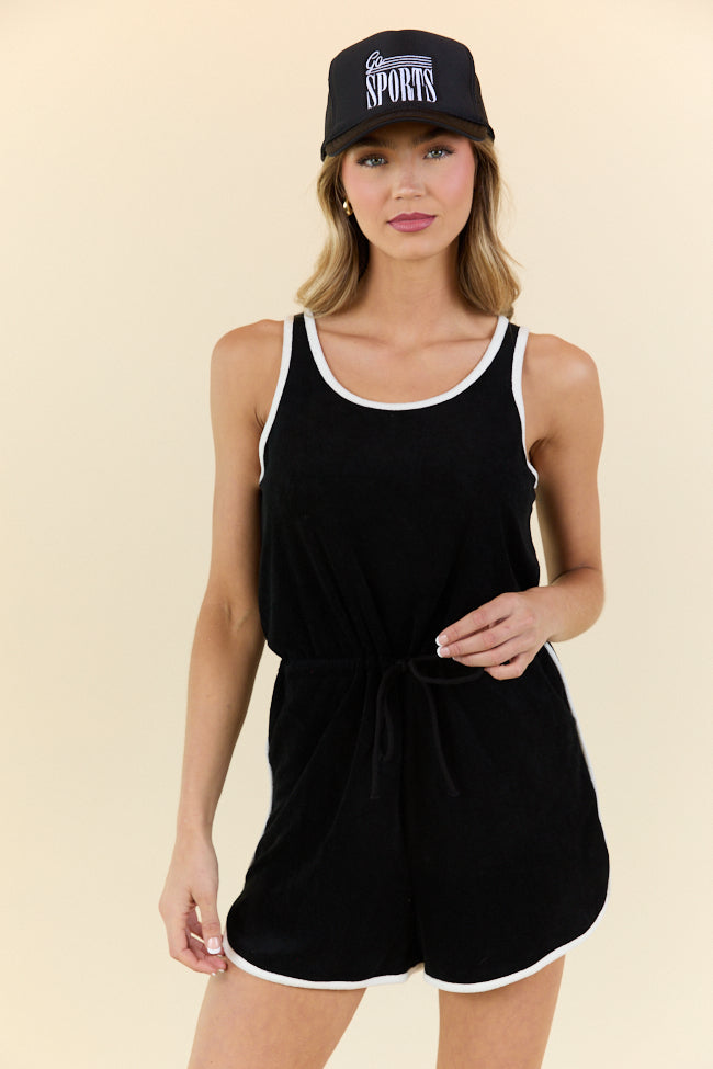 Rylee Black Terry Cloth Romper FINAL SALE