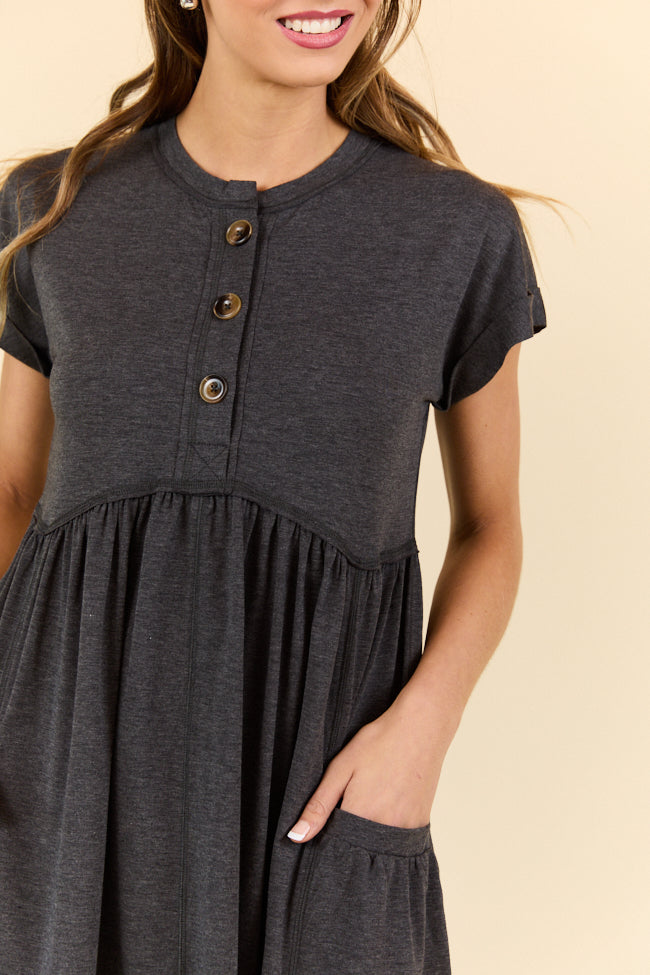 Whats The Occasion Black Button Knit Dress FINAL SALE - Image 4