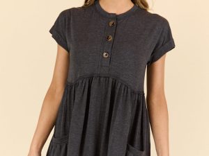 Whats The Occasion Black Button Knit Dress FINAL SALE