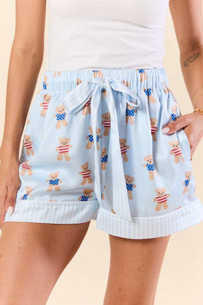 Bearly Asleep Teddy Bear Printed Pajama Shorts FINAL SALE