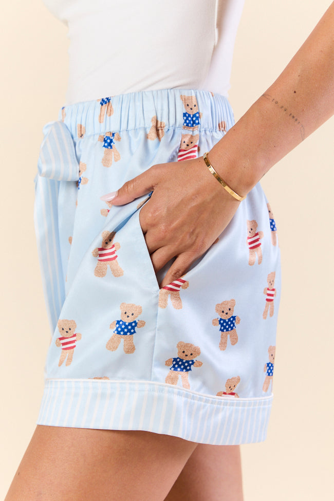 Bearly Asleep Teddy Bear Printed Pajama Shorts FINAL SALE - Image 4