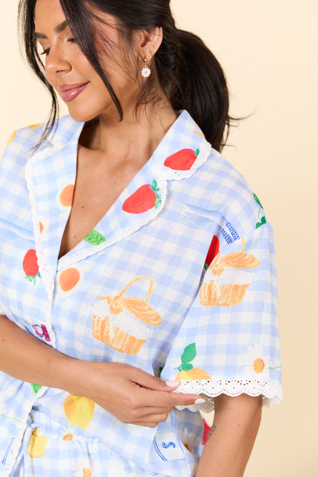 Picnic After Dark Blue Pajama Set FINAL SALE - Image 2