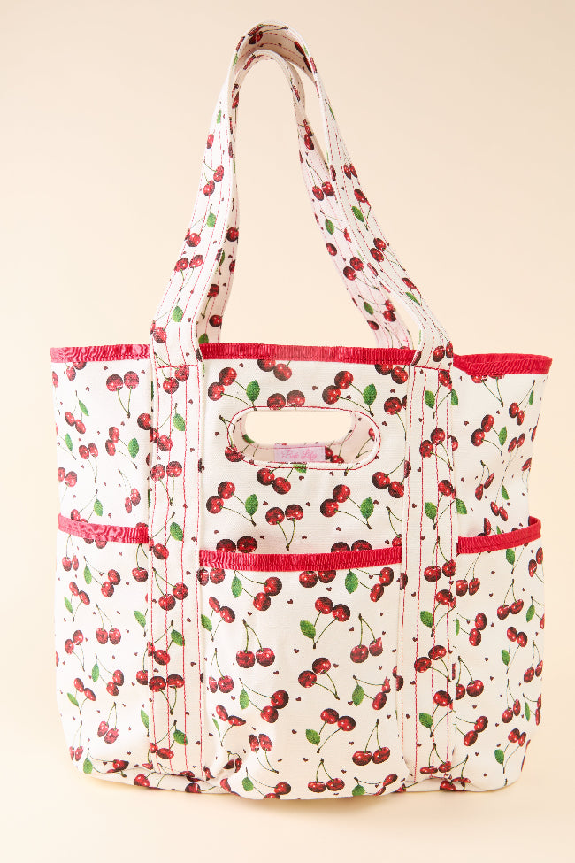 Red Cherries Canvas Tote FINAL SALE - Image 2