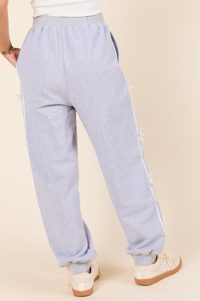 Kinley Heather Grey Side Bow Detail Pants FINAL SALE - Image 4