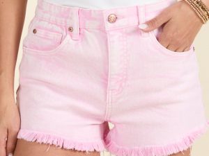 Close Connections Pink Denim Shorts FINAL SALE