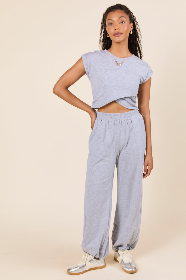 Tinley Heather Grey Lounge Jogger Pants - Image 3