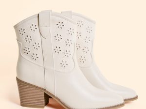 Sadie Nude Eyelet Booties