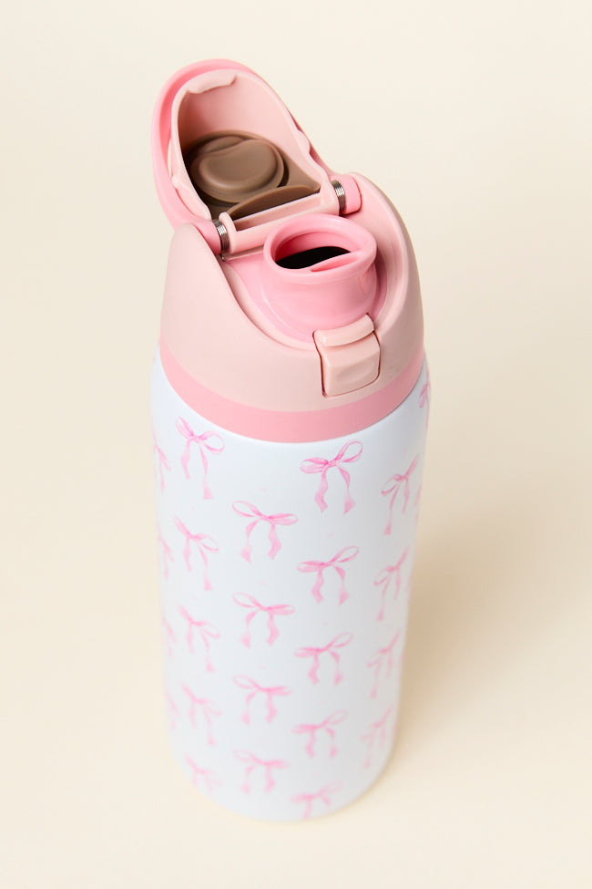 Pink Bow 32 Oz Water Bottle - Image 2