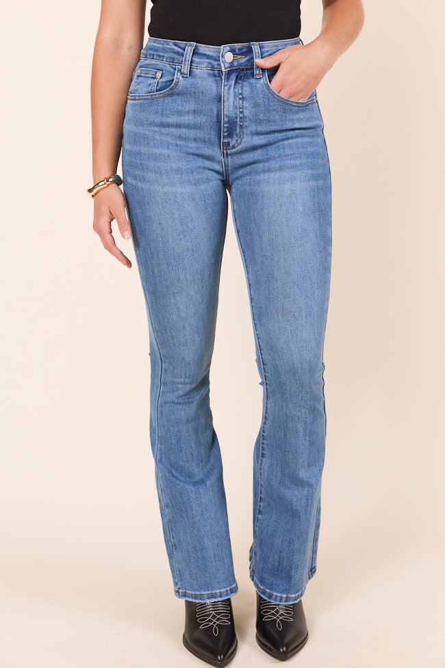 My Favorite Medium Wash Flare Leg Jeans - Image 2
