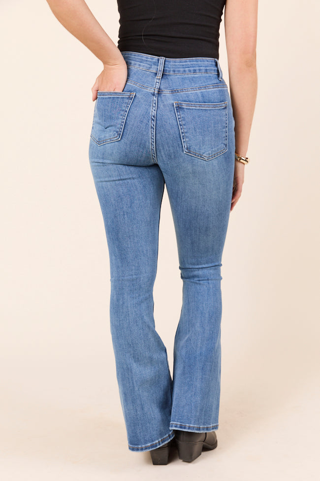 My Favorite Medium Wash Flare Leg Jeans - Image 5