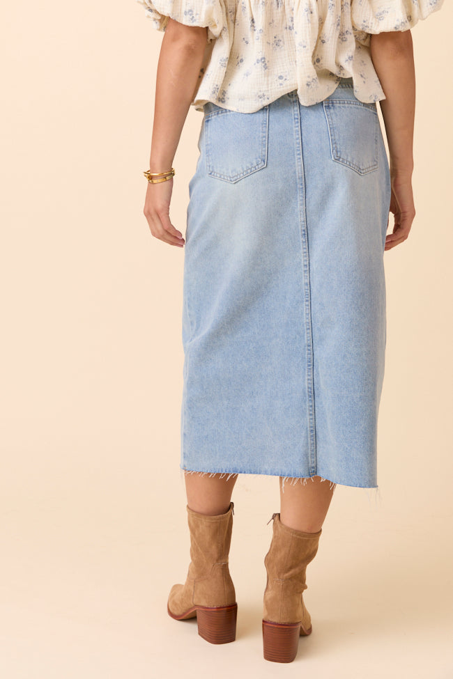 Mya Medium Wash Denim Midi Skirt FINAL SALE - Image 5