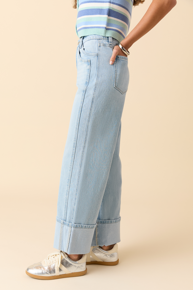 Cameron High Rise Cuffed Wide Leg Jeans - Image 3