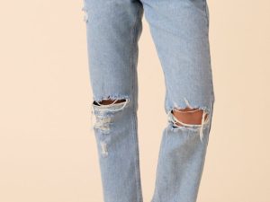 Nadine High Rise Light Denim Straight Leg Jeans