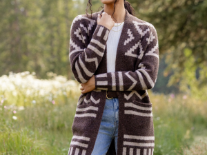 Phoenix Brown Southwestern Long Cardigan