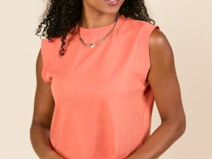 Lilly Coral Sleeveless Knit Top FINAL SALE