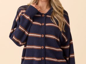 Jeannie Navy Blue Stripe Cardigan