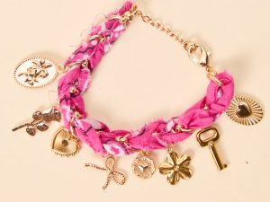 Haven Pink Bandana Charm Bracelet
