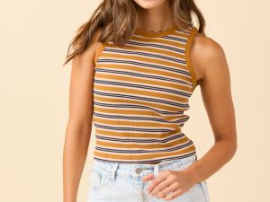 Alicia Orange and Pink Stripe Tank
