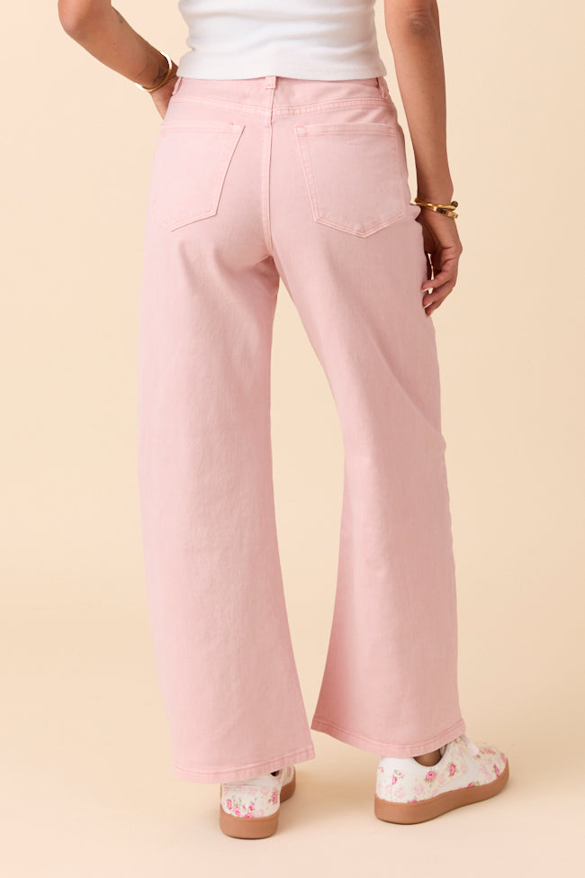 Marigold Pearl Pink Mid Rise Barrel Jeans - Image 5