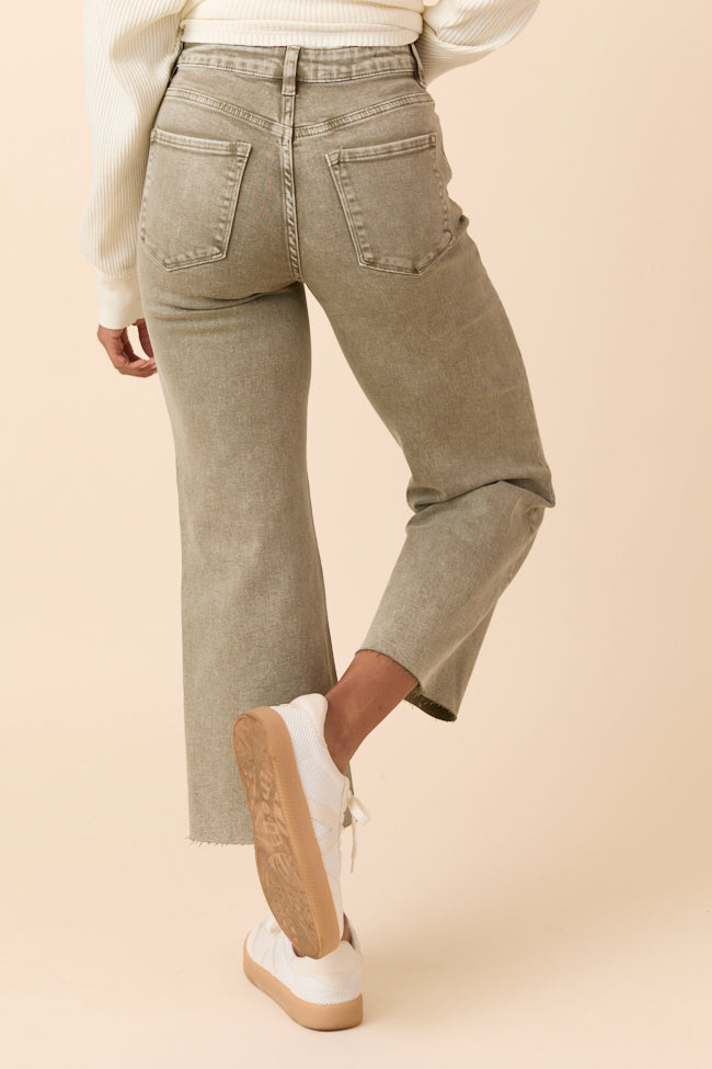 Malia Martini Green High Rise Wide Leg Jeans - Image 4