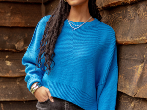 Beatrice Ocean Blue Long Sleeve Sweater