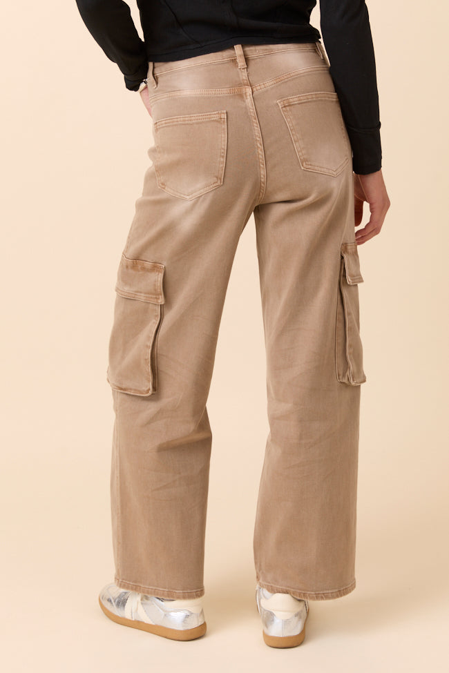 Edith Vintage Khaki High Rise Wide Leg Jeans - Image 5