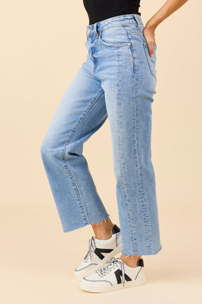 Eliana Medium Wash High Rise Straight Leg Jeans FINAL SALE - Image 3