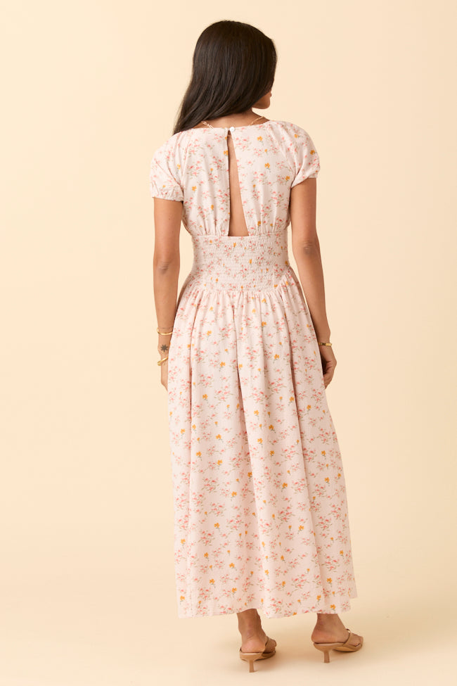 Gabriella Yellow Floral Drop Waist Maxi Dress - Image 5