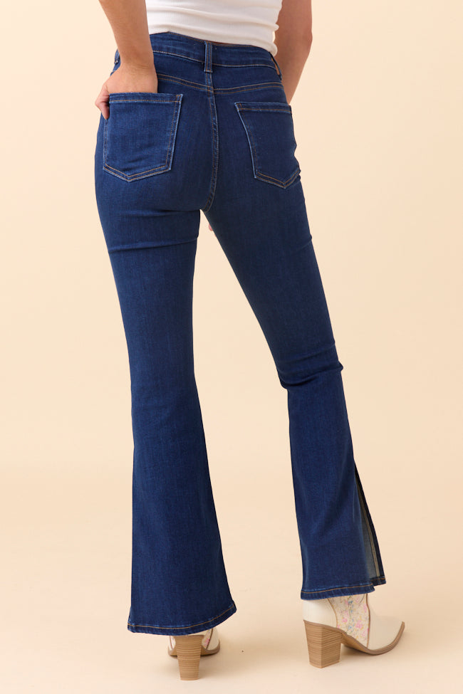 My Favorite Dark Blue Slit Hem Jeans - Image 5