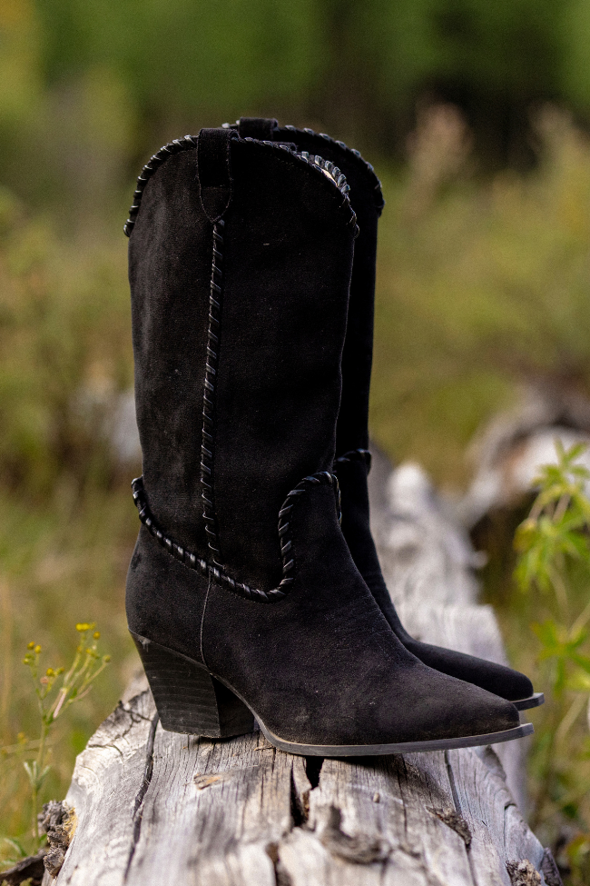 Tilley Black Whipstitch Cowboy Boots - Image 2