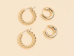 Wes 14K Gold Dipped Hoop Set Emily Fauver X Pink Lily