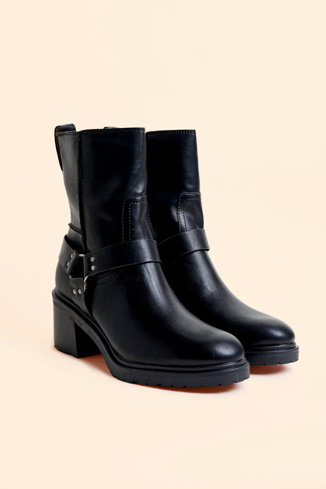 Clyde Black Moto Boots - Image 2