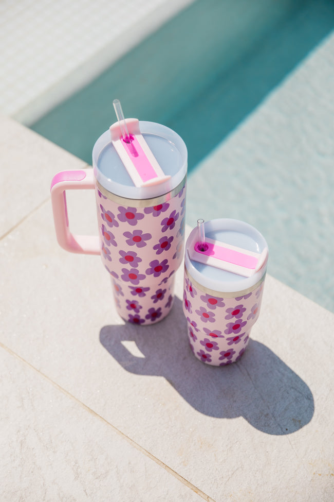 Sippin' Pretty In Kennedy Daisy 40 oz Drink Tumbler With Lid And Straw FINAL SALE - Image 3