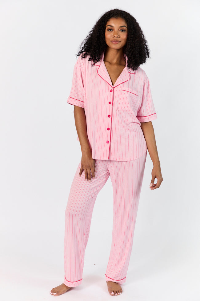Good To Get Away Pink and Red Stripe Top FINAL SALE - Image 2