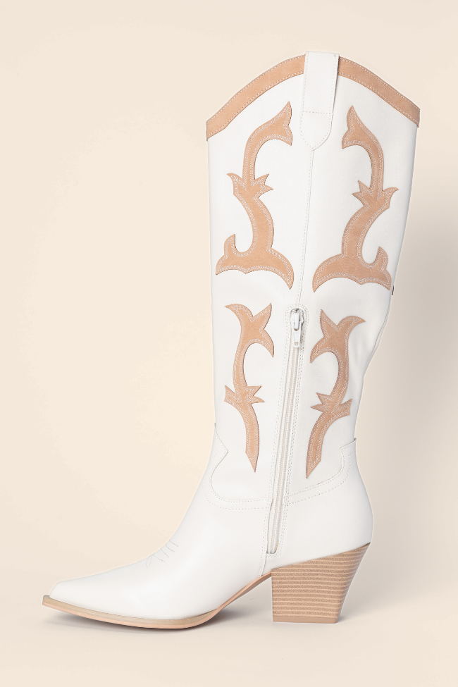 Adriana Beige Cowboy Boots FINAL SALE - Image 5