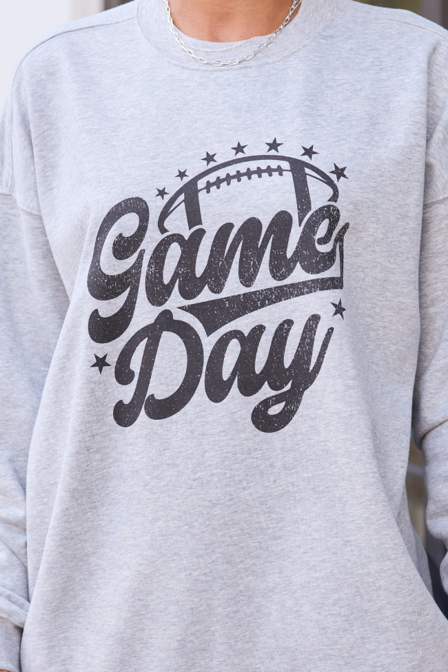 Game Day Script Light Grey Graphic Sweatshirt - Image 3