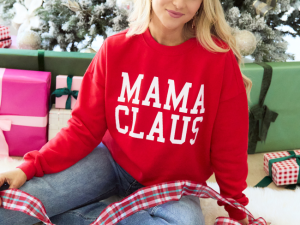 Mama Claus Red Graphic Sweatshirt