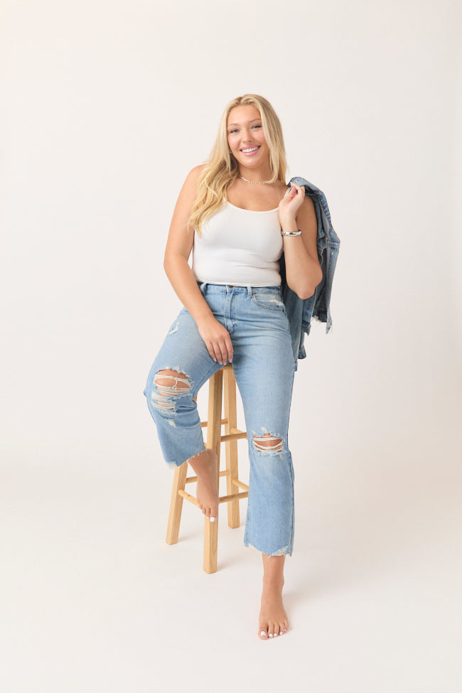 Nadine High Rise Light Denim Straight Leg Jeans - Image 2