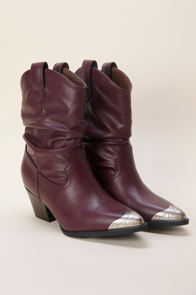 Heather Claret Slouch Boots Emily Fauver X Pink Lily