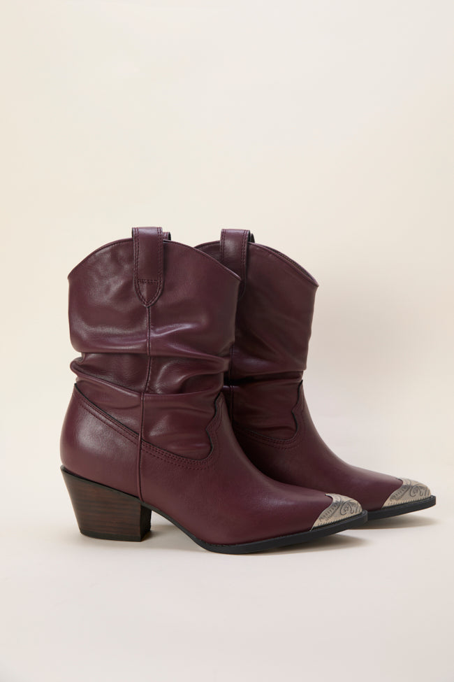 Heather Claret Slouch Boots Emily Fauver X Pink Lily - Image 3