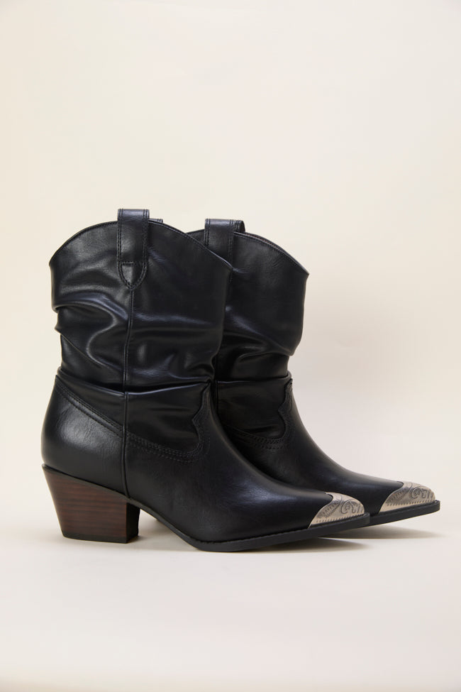 Heather Black Slouch Boots Emily Fauver X Pink Lily - Image 3