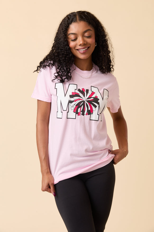 Mom Block Cheer Light Pink Graphic Tee
