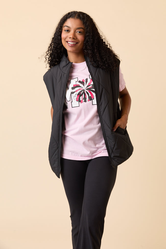 Mom Block Cheer Light Pink Graphic Tee - Image 2